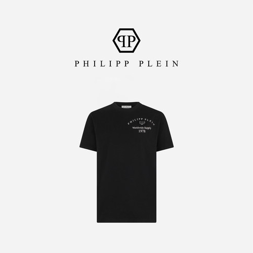 PHILIPP PLEIN 2026年男士基础款圆领宽松纯色T恤休闲短袖上衣