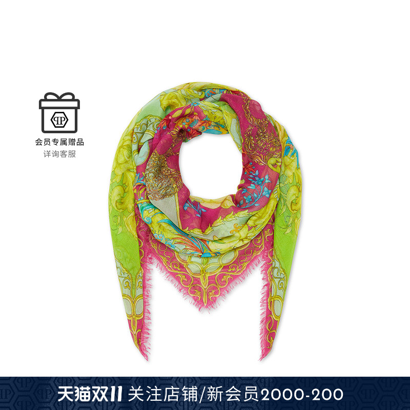 围巾早秋男女同款巴洛克丝巾普兰