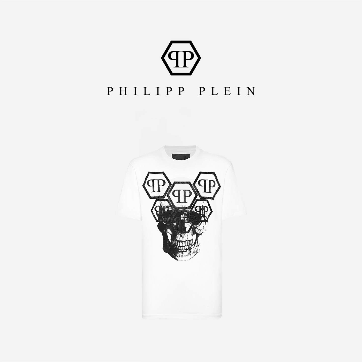 PHILIPP PLEIN/PP 2026年夏季男士上衣Skull圆领短袖T恤