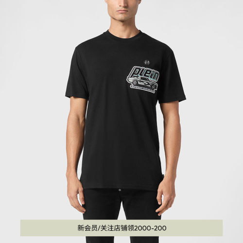PHILIPP PLEIN 2025年夏男士Cars Racing圆领短袖T恤