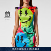 PHILIPP PLEIN 女士多彩笑脸迷你连衣裙