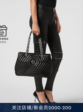 PHILIPP PLEIN 女士Hexagon皮革经典单肩包手拎包