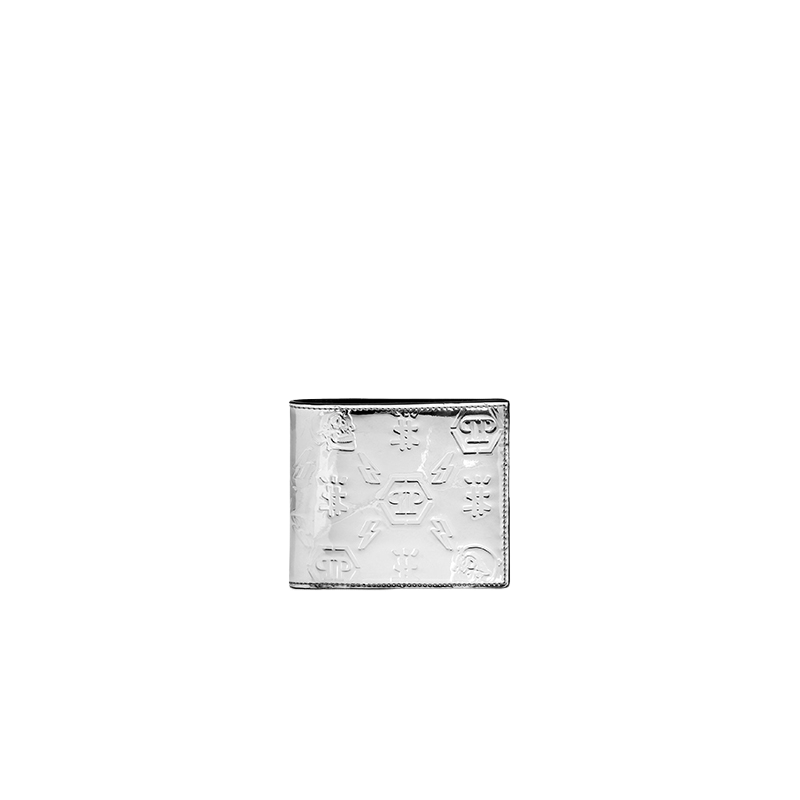 PHILIPP PLEIN 男士镜面皮革涂鸦风格法式钱包皮夹