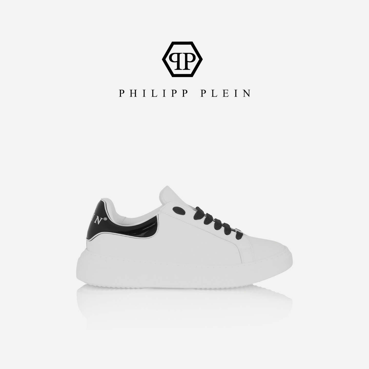 PHILIPP PLEIN 2026秋冬男款经典PLEIN尾标皮革低帮板鞋老爹鞋