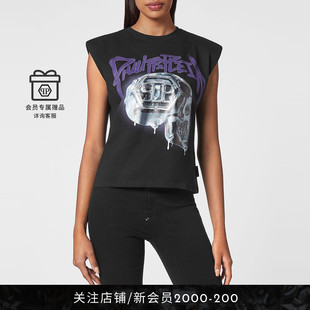 PHILIPP T恤 女士Skull墊肩背心無袖 PLEIN