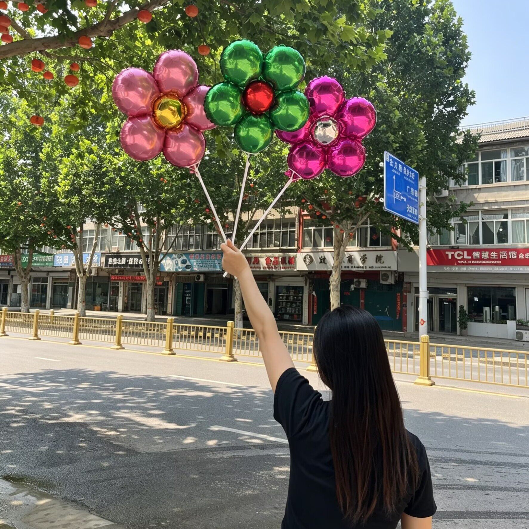 铝膜五瓣花一体成套花朵气球雏菊
