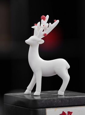 招财鹿陶瓷摆件家居客厅