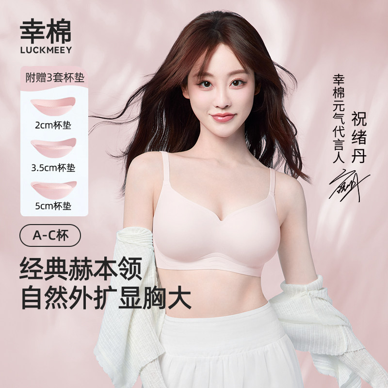 幸棉外扩型漫画胸赫本领小胸显大聚拢文胸罩无痕美背结婚纱内衣女