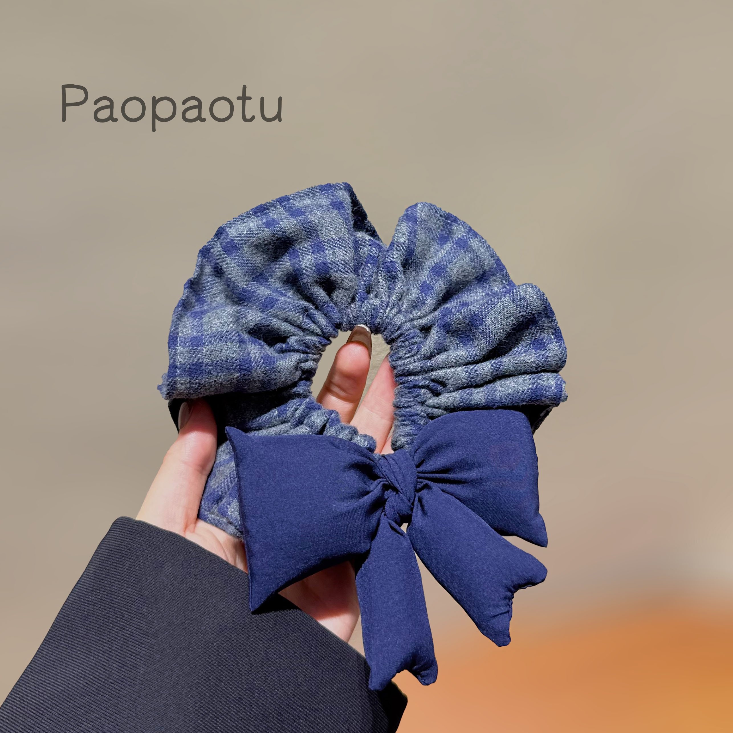 秋冬毛呢格纹蝴蝶结发圈充棉百搭高级感后脑勺马尾发绳发饰头饰女,饰品/流行首饰/时尚饰品新,发饰,淘宝优惠券,粉丝福利购,淘宝优惠卷