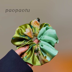 【花枝俏丽】新中式宋锦提花金丝肠圈百搭小众原创国风马尾辫发绳