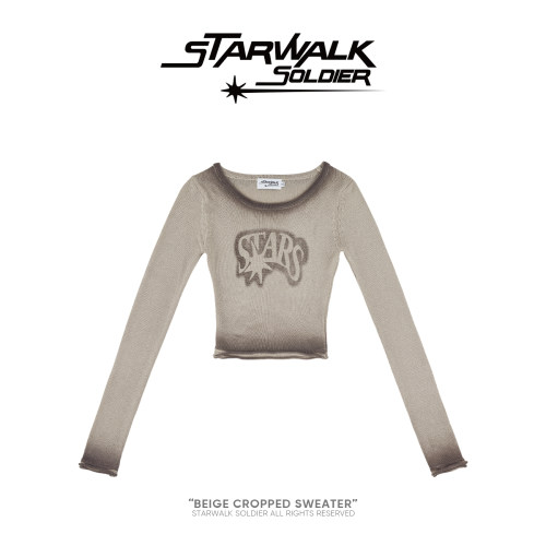 starwalk喷色短款长袖T恤