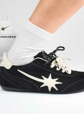 STARWALK SOLDIER黑色复古德训鞋通勤百搭薄底拼色休闲赛车流星鞋