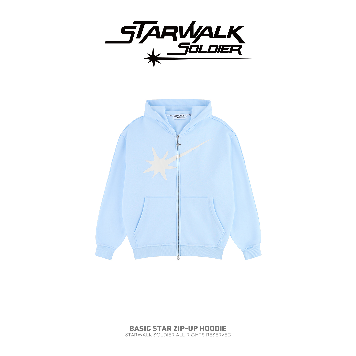 STARWALK基础宽松流星拉链卫衣