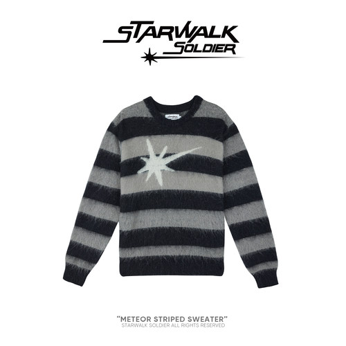 starwalk海马毛圆领条纹毛衣