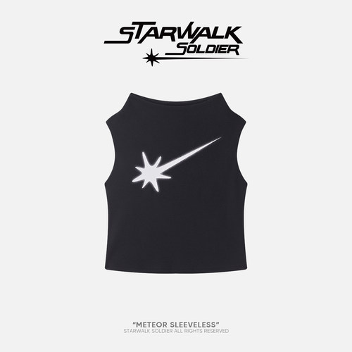 starwalk不规则领无袖辣妹装