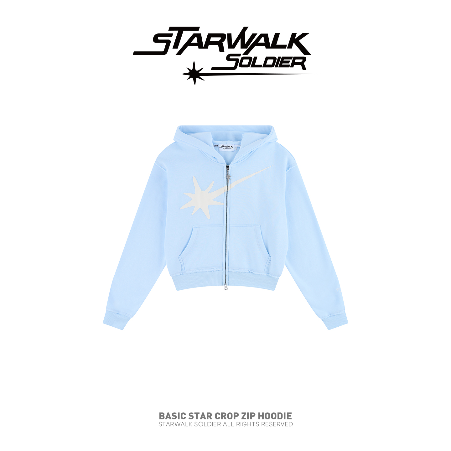 STARWALK基础流星拉链短卫衣