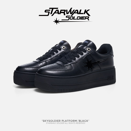 starwalk纯黑厚底流星鞋