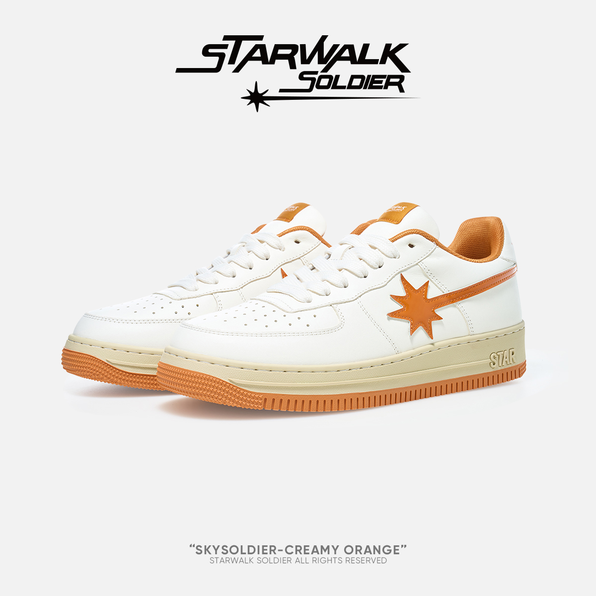 STARWALK奶油橘白流星鞋
