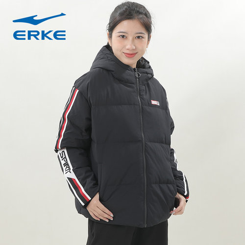 鸿星尔克羽绒服女加厚防寒运动服
