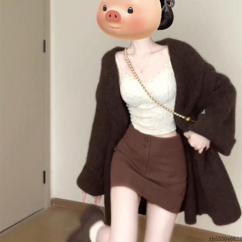 慵懒高级感黑色针织开衫外套女款秋2025新款独特漂亮韩系早秋上衣