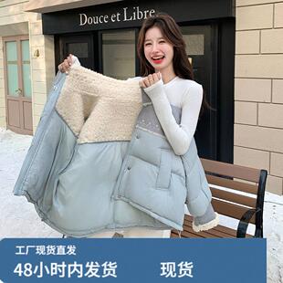 设计感皮毛一体拼接立领羽绒服女冬超火好看高级小众保暖加厚外套