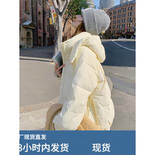 黄色奶呼呼羽绒服女短款小个子2025冬季新款加厚流行爆款加厚外套