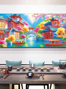 美初十字绣梦里江南水乡忆江南客厅沙发背景沙发背景客厅装饰