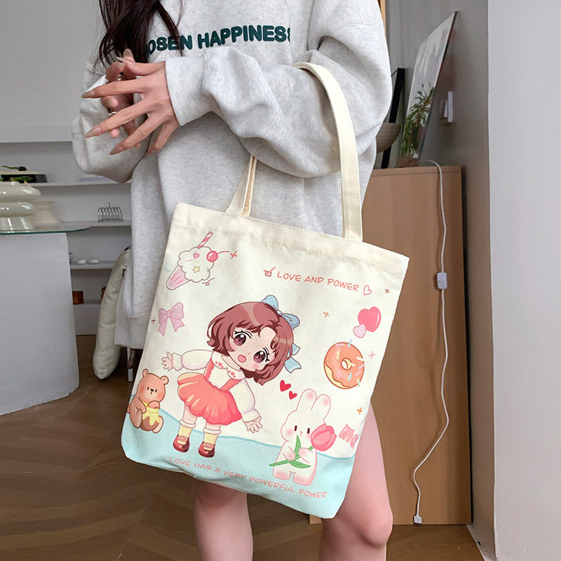 时尚帆布包女大容量单肩包2024新款学生补习袋装书布袋托特包,箱包皮具/热销女包/男包,通用款女包,淘宝优惠券,粉丝福利购,淘宝优惠卷