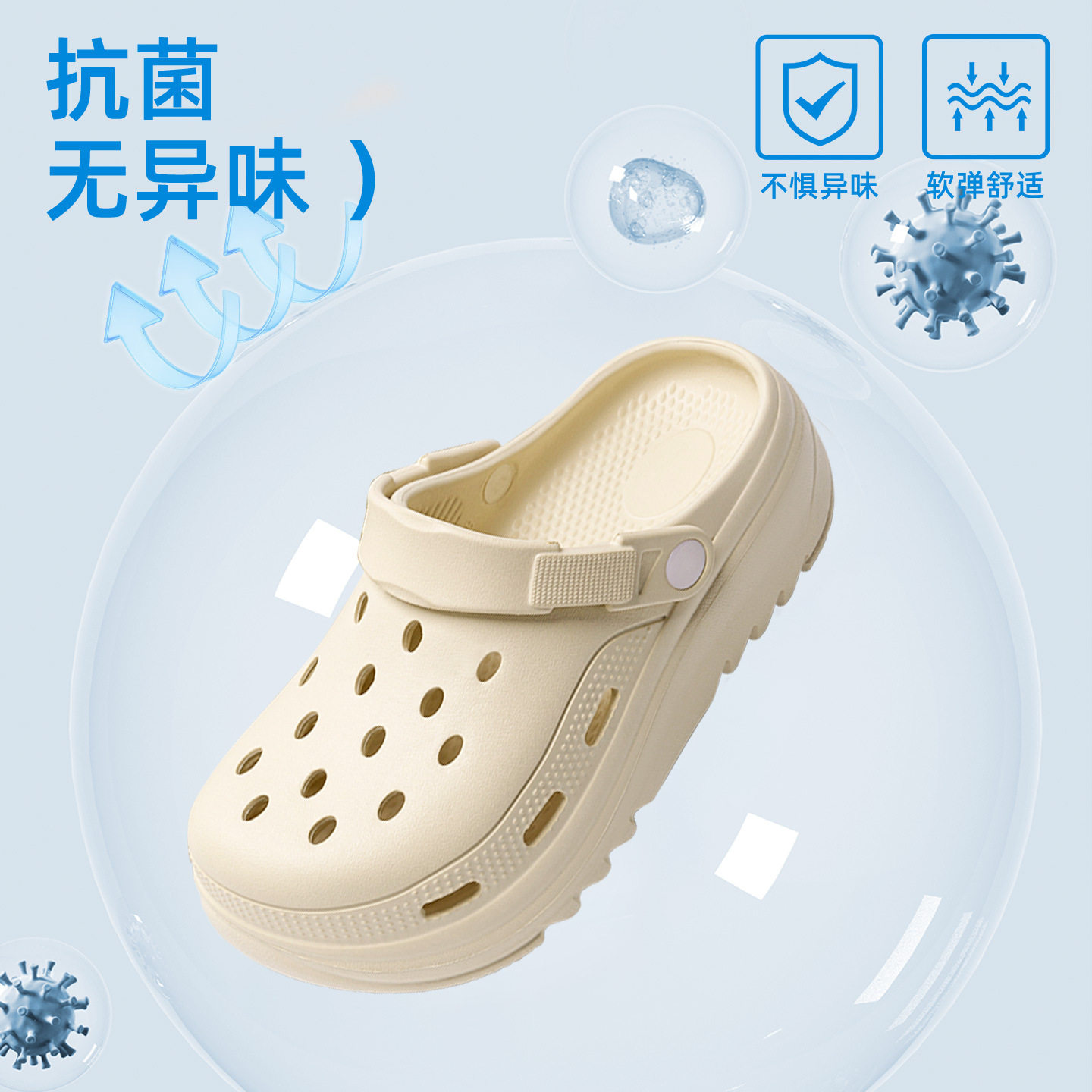 利达妮成人洞洞鞋eva男2026新款沙滩防滑包头拖鞋女夏外穿