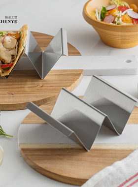W型不锈钢墨西哥薄饼夹taco holder玉米卷煎饼架 厂家现货
