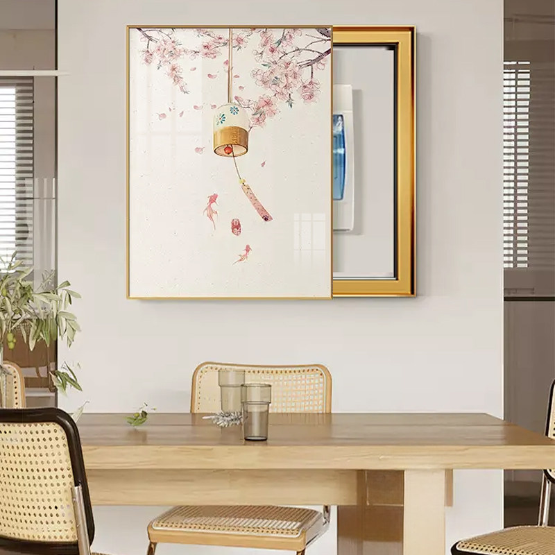 电表箱装饰画免打孔清新油画风景挂画客厅开关电表电闸盒遮挡壁画