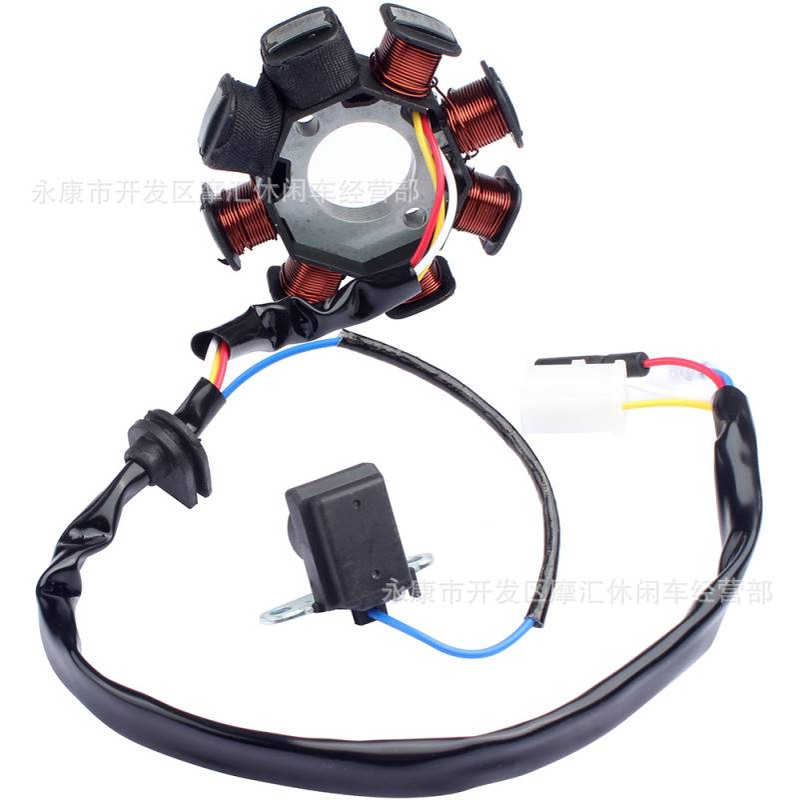 滑板摩托车配件GY6 49cc 50cc 139QMB 139QMA双点火线圈八级定子