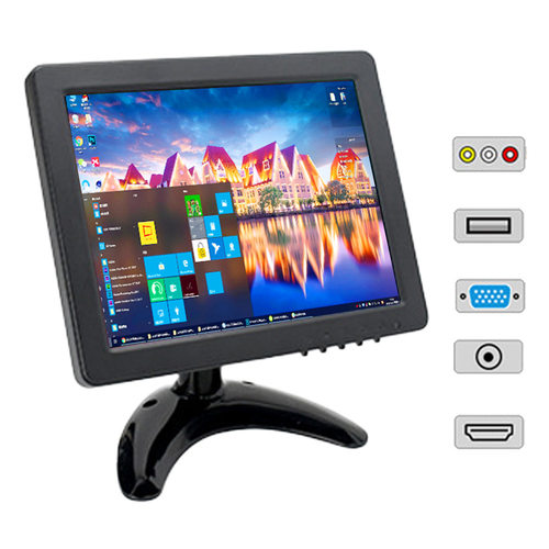 8寸普通屏显示器1024*768高清带喇叭DC供电VGA/HDMI/AV/BNC/USB