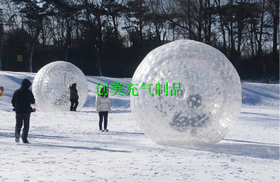 充气水上滚球草地悠波球 草地球充气悠悠球 双层草地滚球雪地球