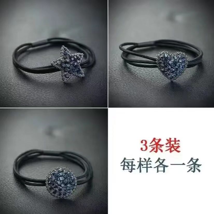 韩国发圈成人头绳水晶高弹力皮筋扎头发简约淑女百搭扎马尾橡皮筋