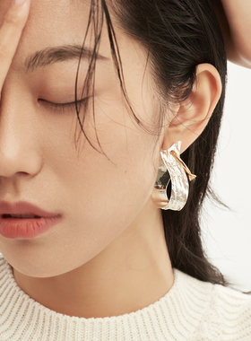 CuzStrangeIntention重塑Rebuilding/U形交错耳环/原创七夕礼物