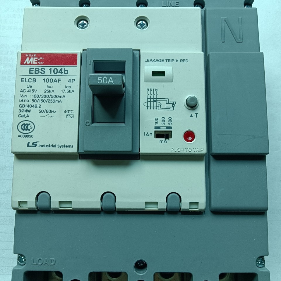 全新原装LS产电停产塑壳漏电断路器EBS104b 4P50A议价