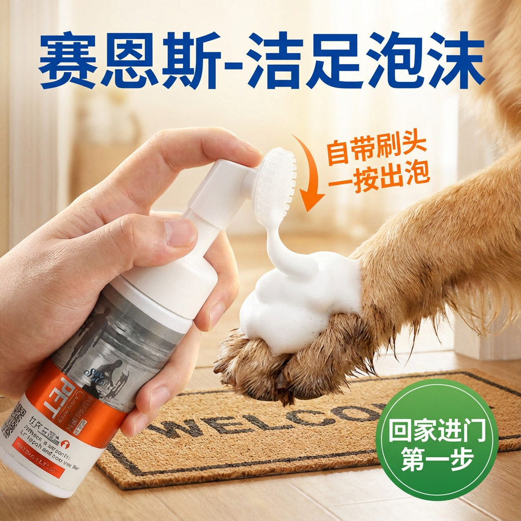 宠物用品猫狗足部清洁泡沫喷雾