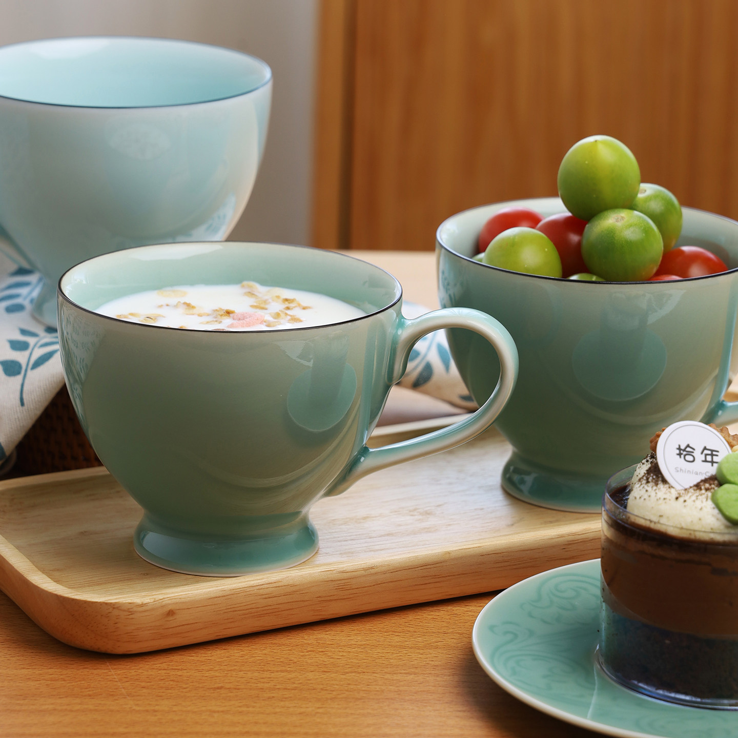 龙泉青瓷早餐杯微波炉牛奶杯陶瓷马克杯咖啡杯创意情侣杯茶杯带把,餐饮具,茶杯,淘宝优惠券,粉丝福利购,淘宝优惠卷