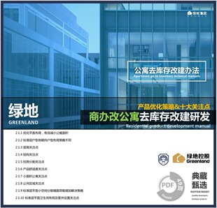 绿地商办改公寓去库存改建设计研发城市型公寓标准设计模块