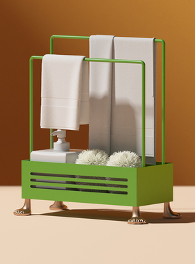 [空之喵喵]猫爪创意沥水架厨房海绵洗碗布抹布置物架台面免打孔