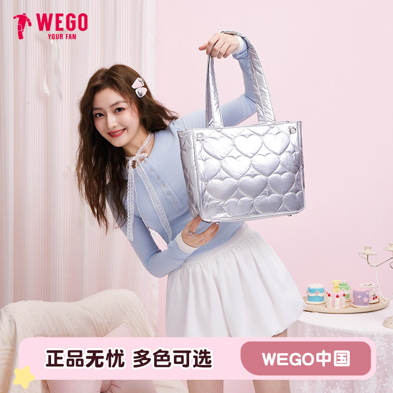 WEGO大肠爱心棉痛包S托特包百搭轻便单肩包二次元痛文化谷子