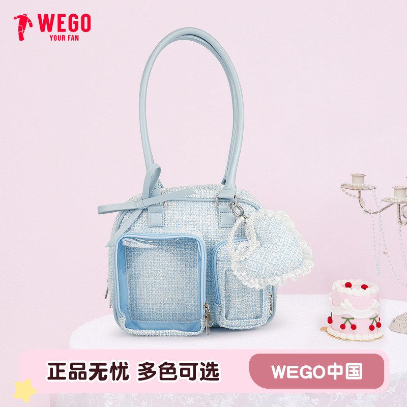 【新品】WEGO花呢波士顿娃包痛包时尚腋下包甜美可爱单肩包二次元