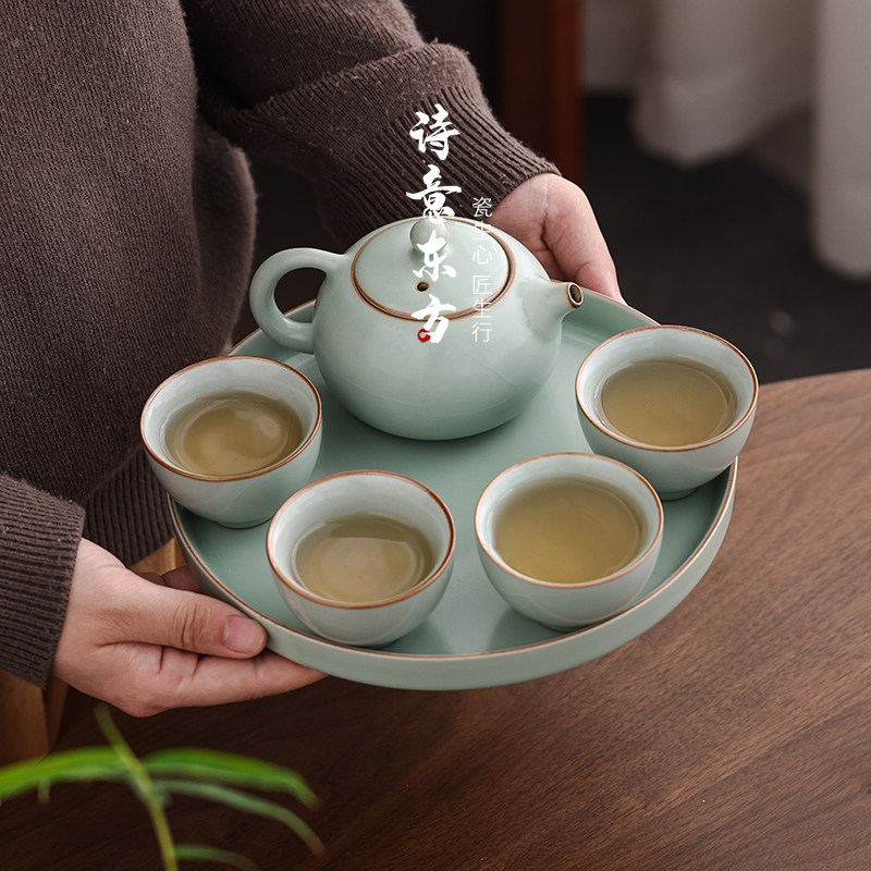 高档陶瓷旅行茶具户外车载旅游便携一壶四杯一罐干泡盘泡茶可定制高性价比高么？