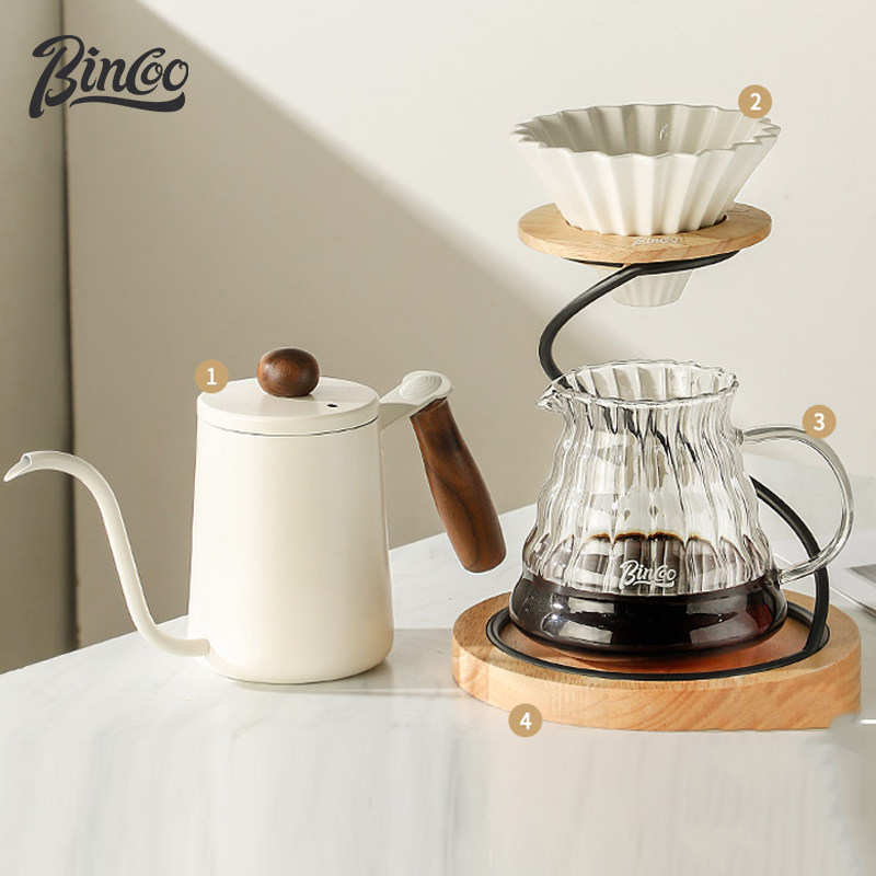 Bincoo手冲咖啡过滤杯支架套装组合金属手冲架滴漏式架子分享壶