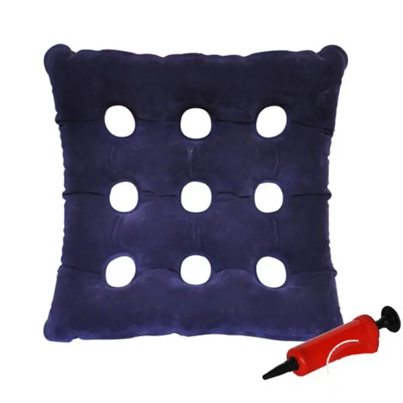 防褥疮坐垫植绒方形九孔方垫圈轮椅靠垫办公室充气透气座垫绒布