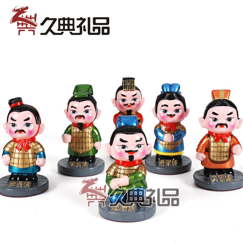 兵马俑工艺品卡通摆件公