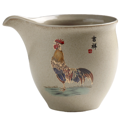 粗陶金鸡公道杯茶漏一体泡茶器