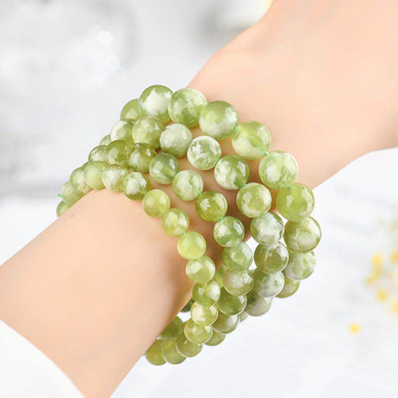 2026天然青提奶盖梦幻岫玉单圈手链葡萄绿简约男女款时尚手串饰品