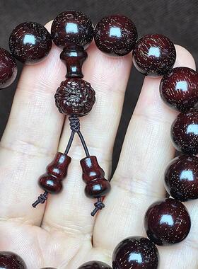 2026印度小叶紫檀手串1.2老料满金星搭配紫檀貔貅款男女文玩佛珠